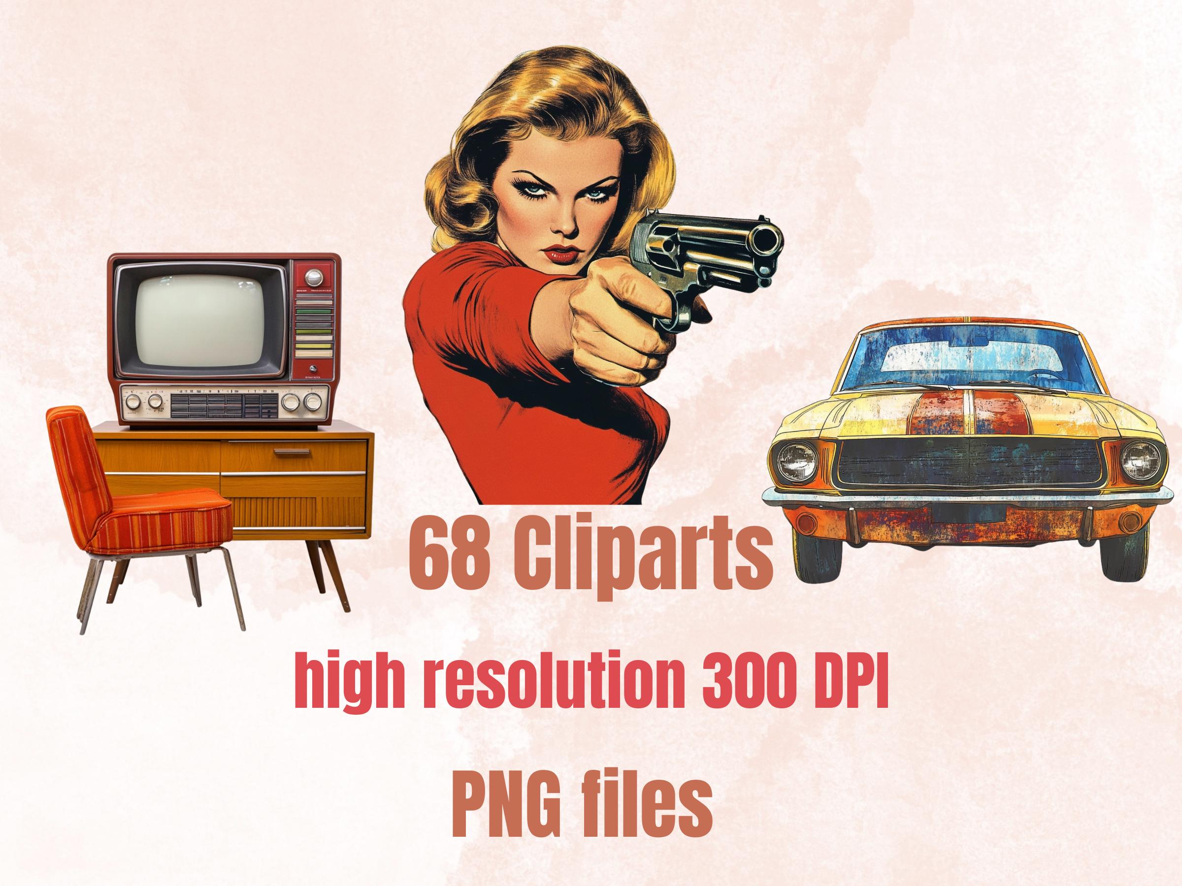 Vintage Nostalgia Collage Set, Whimsical Surreal 1960's-1970's Cut Outs, Quirky Weird Clipart, Retro Journal Pages, Collage Paper Ephemera