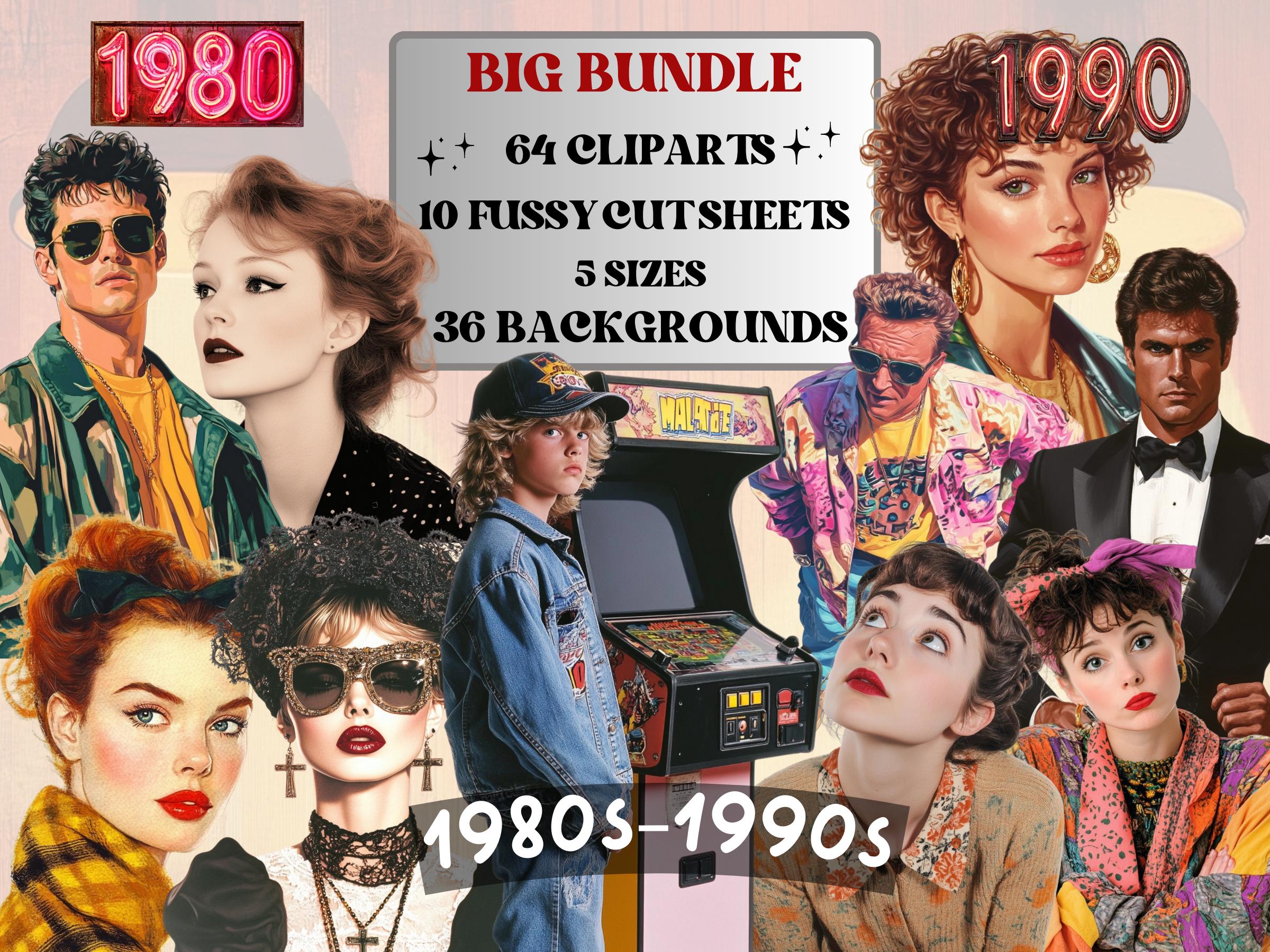 Vintage Nostalgia Collage Set, Whimsical Surreal 1980's-1990's Cut Outs, Quirky Weird Clipart, Retro Journal Pages, Collage Paper Ephemera