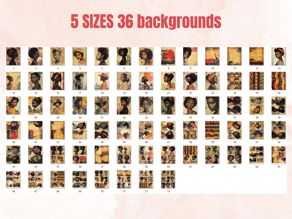 Whimsy Black Girl Collage Set, Whimsical Surreal Melanin Cut Outs, Black Woman Clipart, Afro Girl Journal Pages, Collage Paper Ephemera
