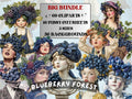 Blueberry Forest Collage Elements, Whimsical Blueberry Fussy Cut, Whimsy Floral Clipart, Summer Junk Journal, Fruit Clipart Background