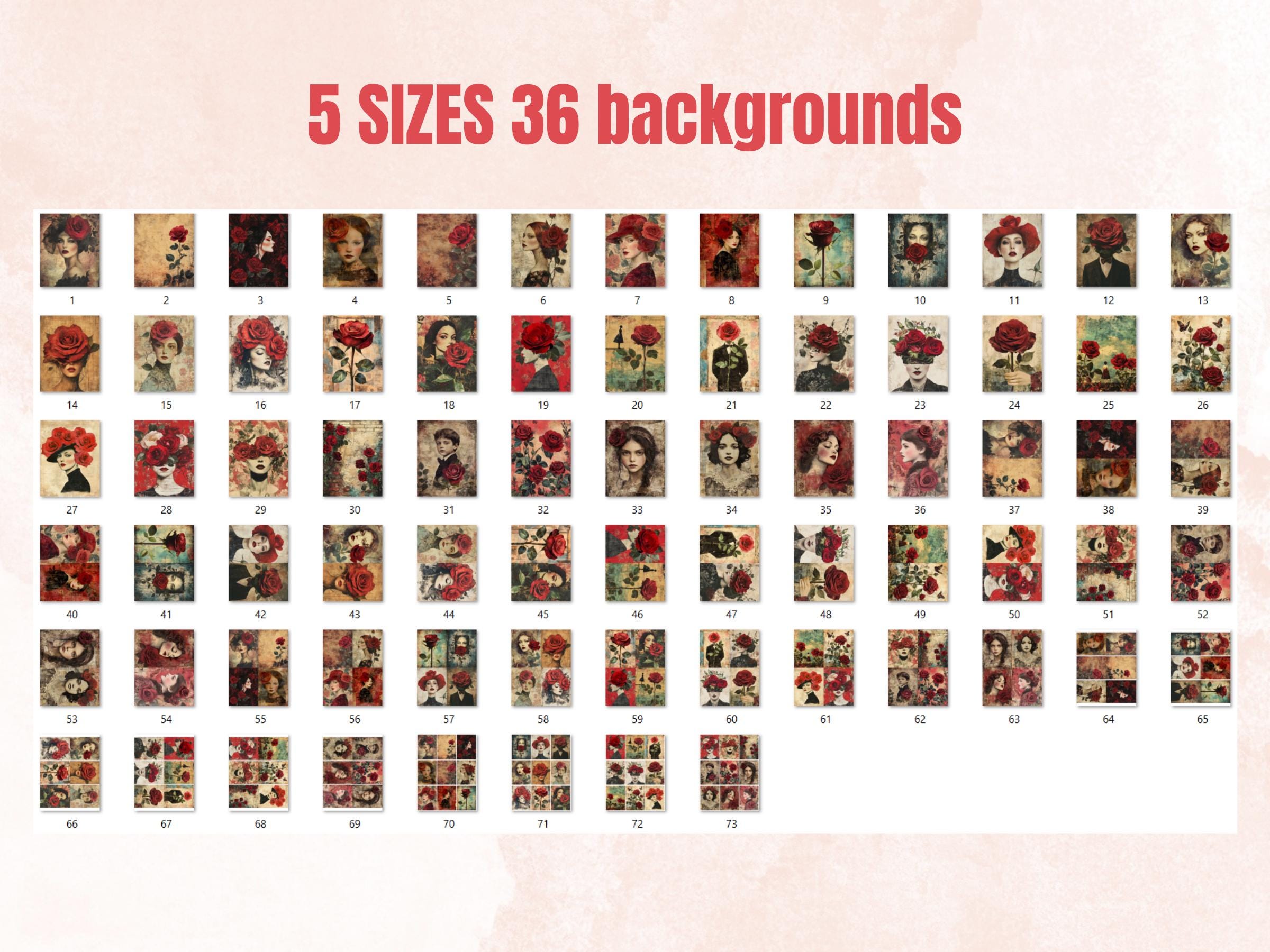 Dark Red Rose Aesthetic Collage Elements, Whimsical Rose Fussy Cut, Whimsy Floral Clipart, Dark Junk Journal, Burgundy Clipart Background