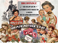 Whimsy Mother's Day Collage Ephemera, Whimsical Mother Fussy Cut, Quirky Vintage Mother's Day Clipart, Mom Junk Journal, Clipart Background