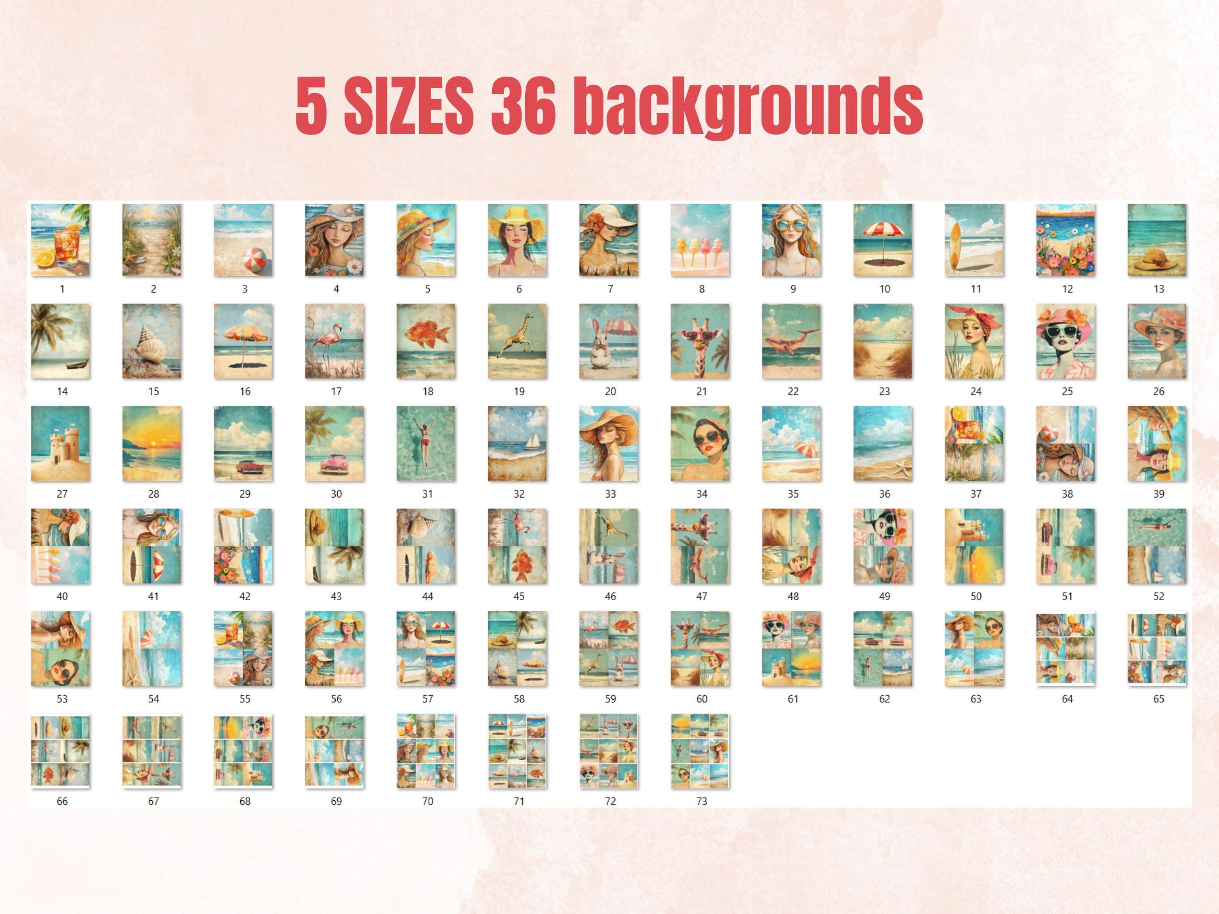 Sun-Kissed Whimy Collage Elements, Whimsical Beach Woman Fussy Cut, Quirky Vacation Clipart, Summer Junk Journal, Surreal Clipart Background