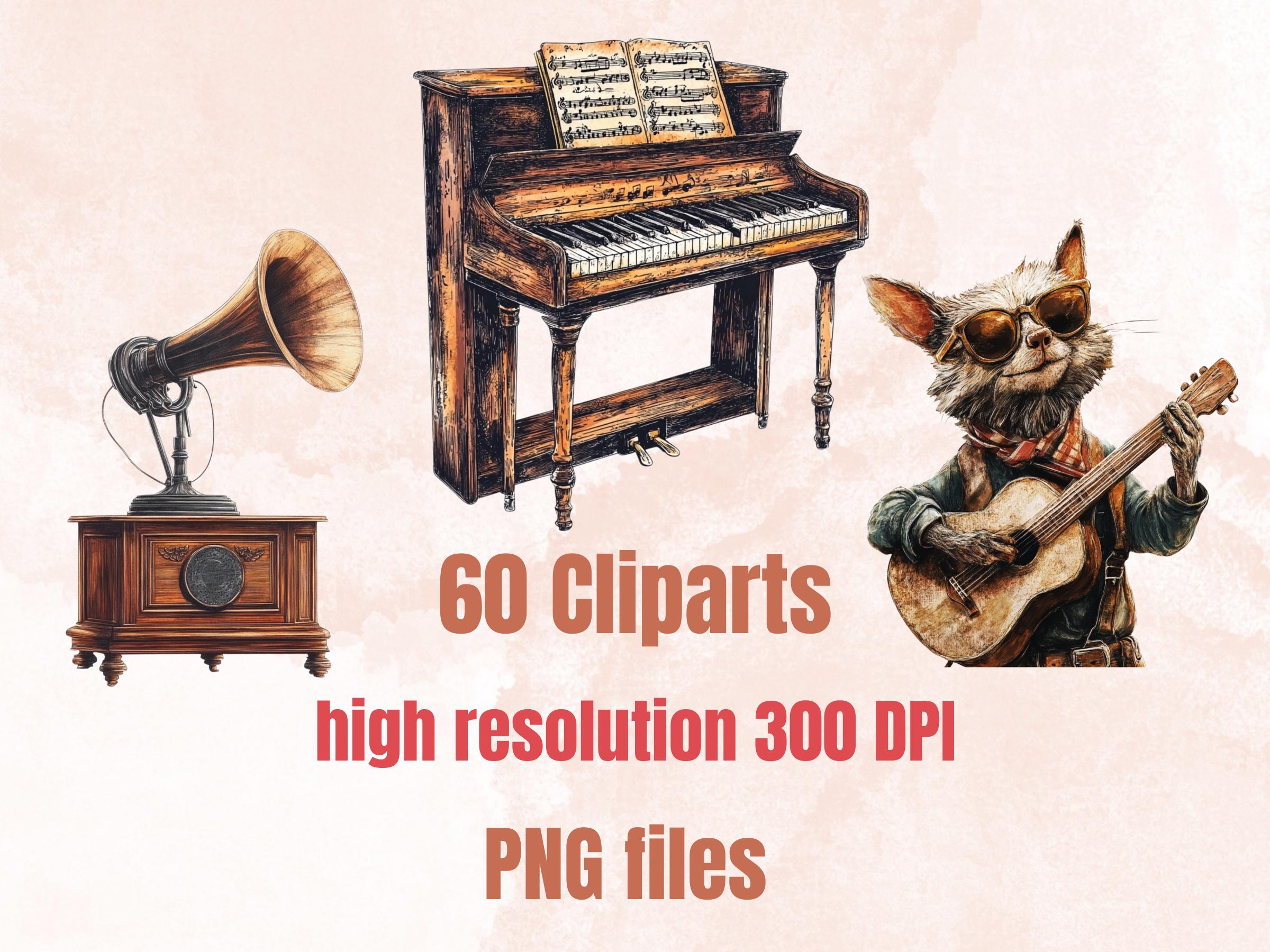 Whimsy Music Collage Pack, Musician's Ephemera Fussy Cut Sheet, Artist Scrapbook, Surreal Background, Digital Art Cut-Outs Collection