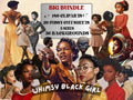 Whimsy Black Girl Collage Set, Whimsical Surreal Melanin Cut Outs, Black Woman Clipart, Afro Girl Journal Pages, Collage Paper Ephemera