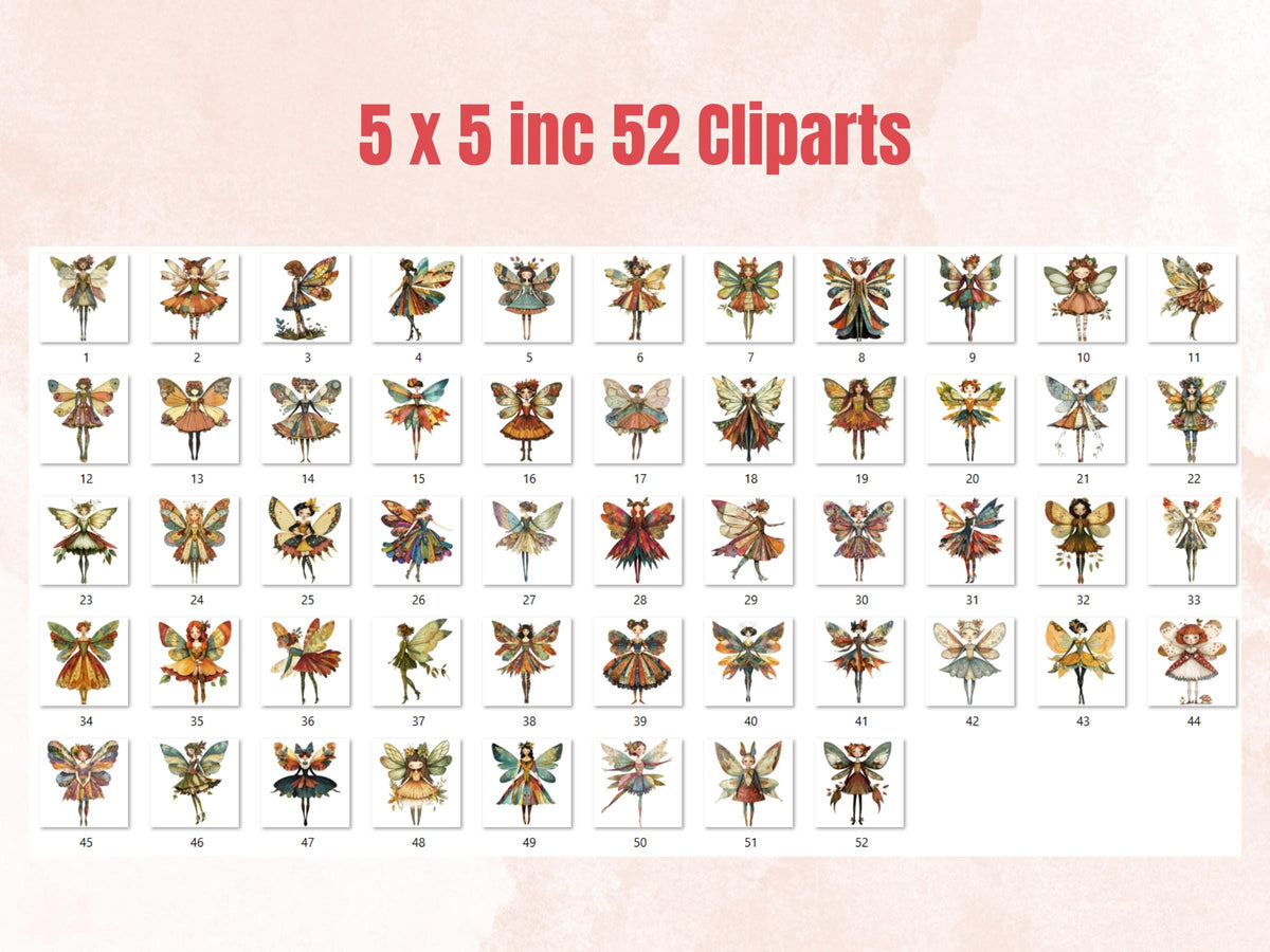 Whimsical Fairy Mixed Media Clipart, Whimsy Fairy Fussy Cut Collage Sheet, Quirky Cut Out Ephemera, PNG + JPG for Scrapbooking, Junk Journal