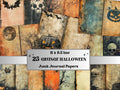 Grunge Halloween Mixed Media Paper, Grunge Textures Pages Ephemera Kit, Halloween Horror Collage Scrapbook Paper, Printable Horizontal Pages