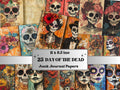 Day of the Dead Mixed Media Paper, Dia de Los Muertos Textures Pages Ephemera Kit, Halloween Collage Scrapbook Paper, Cute Creepy Pages