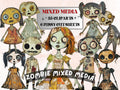 Halloween Zombie Doll Mixed Media Clipart, Spooky Zombie Fussy Cut Collage Sheet, Quirky Cut Out Ephemera, PNG + JPG for Scrapbooking