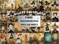 Quirky Halloween Collage Paper, Surreal Halloween Mixed Media Sheet, Whimsical Ephemera Images, Quirky Junk Journal, Spooky Scrapbook Paper