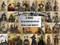 Old Halloween Photos Collage Paper, Vintage Halloween Mixed Media Sheet, Creepy Ephemera Images, Quirky Junk Journal, Spooky Scrapbook Paper