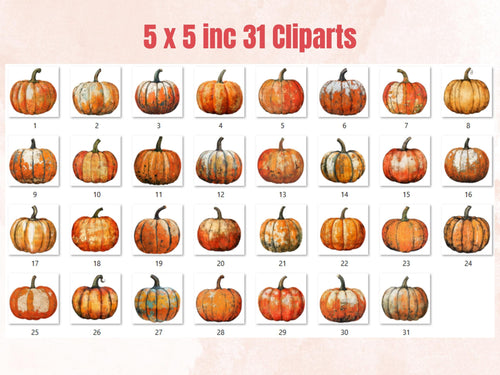 Autumn Pumpkin Mixed Media Clipart, Whimsical Fall Pumpkin Fussy Cut Collage Sheet, Quirky Cut Out Ephemera, PNG + JPG for Fall Scrapbooking