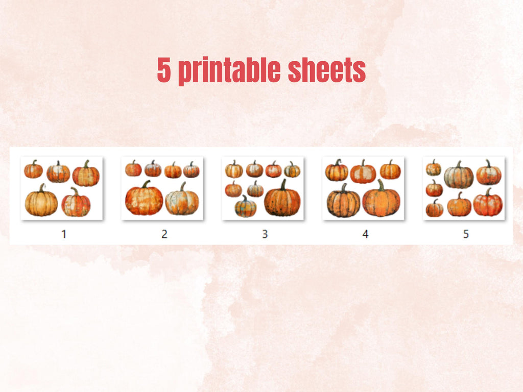 Autumn Pumpkin Mixed Media Clipart, Whimsical Fall Pumpkin Fussy Cut Collage Sheet, Quirky Cut Out Ephemera, PNG + JPG for Fall Scrapbooking