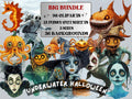 Underwater Halloween Collage Elements Bundle, Under the Sea Halloween Fussy Cut, Creepy Ocean Clipart, Whimsy Junk Journal, Mixed Media Art