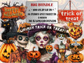 Whimsy Trick or Treat Collage Elements Bundle, Creepy Halloween Fussy Cut, Quirky Spooky Clipart, Whimsical Junk Journal, Mixed Media Sheet