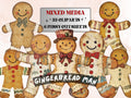 Gingerbread Man Christmas Clipart: Fussy Cut Ephemera for Scrapbooking (PNG + JPG)