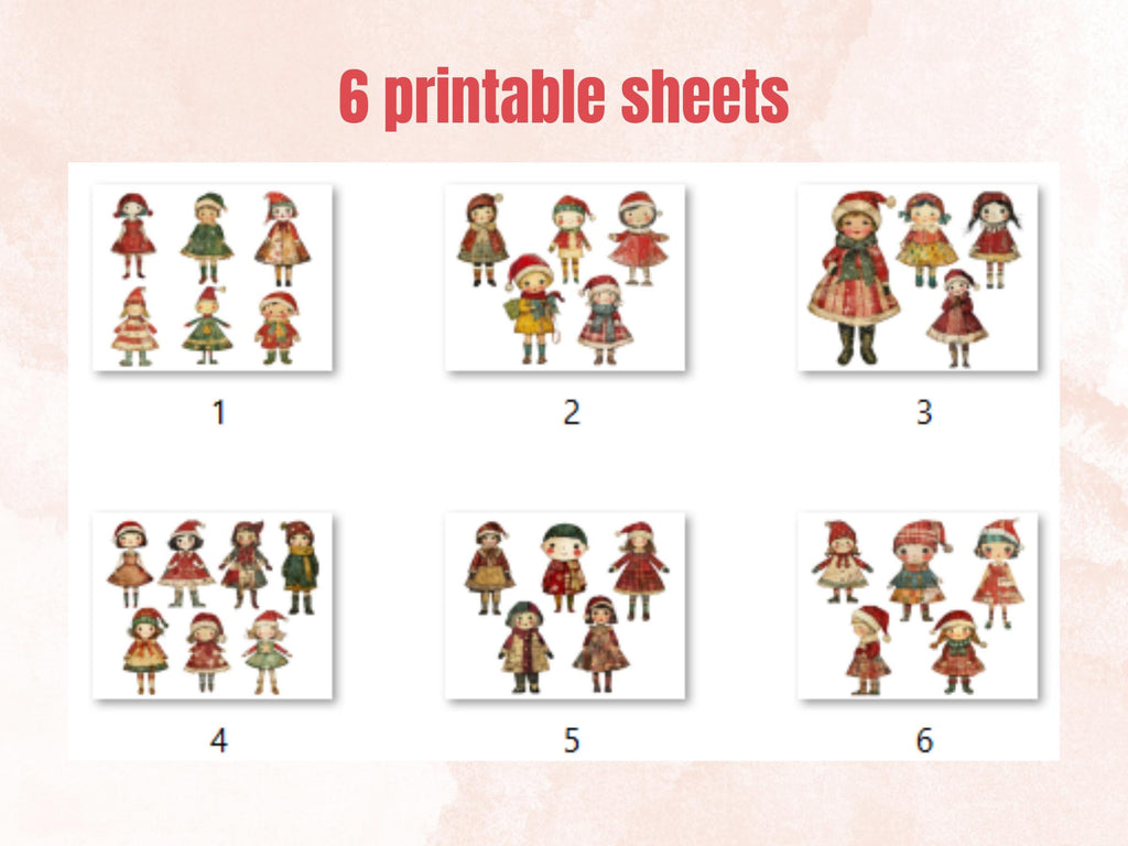 Christmas Kids Clipart: Whimsical Holiday Scrapbook Ephemera (PNG + JPG)