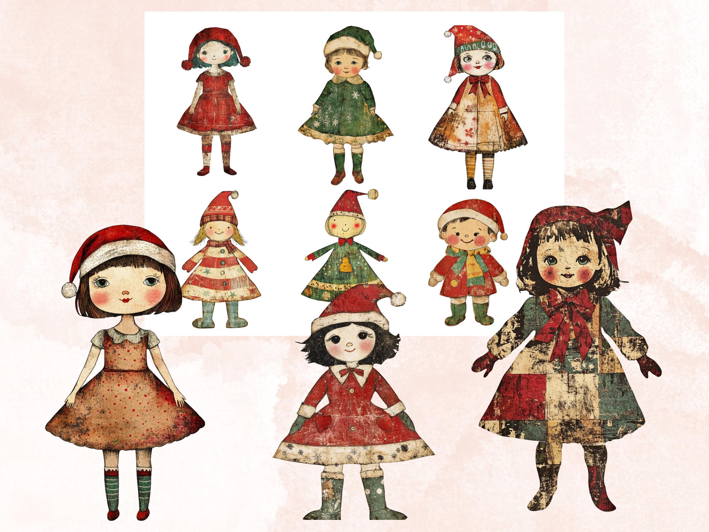 Christmas Kids Clipart: Whimsical Holiday Scrapbook Ephemera (PNG + JPG)