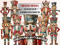 Christmas Nutcracker Mixed Media Clipart, Whimsy Nutcracker Fussy Cut Collage Sheet, Quirky Cut Out Ephemera, PNG + JPG for Scrapbooking