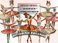 Nutcracker Ballerina Mixed Media Clipart, Whimsy Nutcracker Girl Fussy Cut Sheet, Quirky Xmas Cut Out Ephemera, PNG + JPG for Scrapbooking
