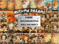 Autumn Dreams Collage Paper, Fairytale Fall Mixed Media Sheet, Whimsical Fall Ephemera Images, Quirky Junk Journal, Autumn Scrapbook Paper