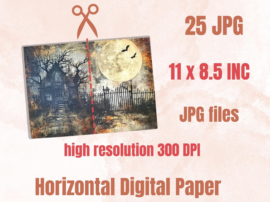 Garden Newspaper Ephemera Kit, Creepy Mixed Media Paper, Gothic Botanical Newspaper Collage Scrapbook Paper, Spooky Journal Double Pages