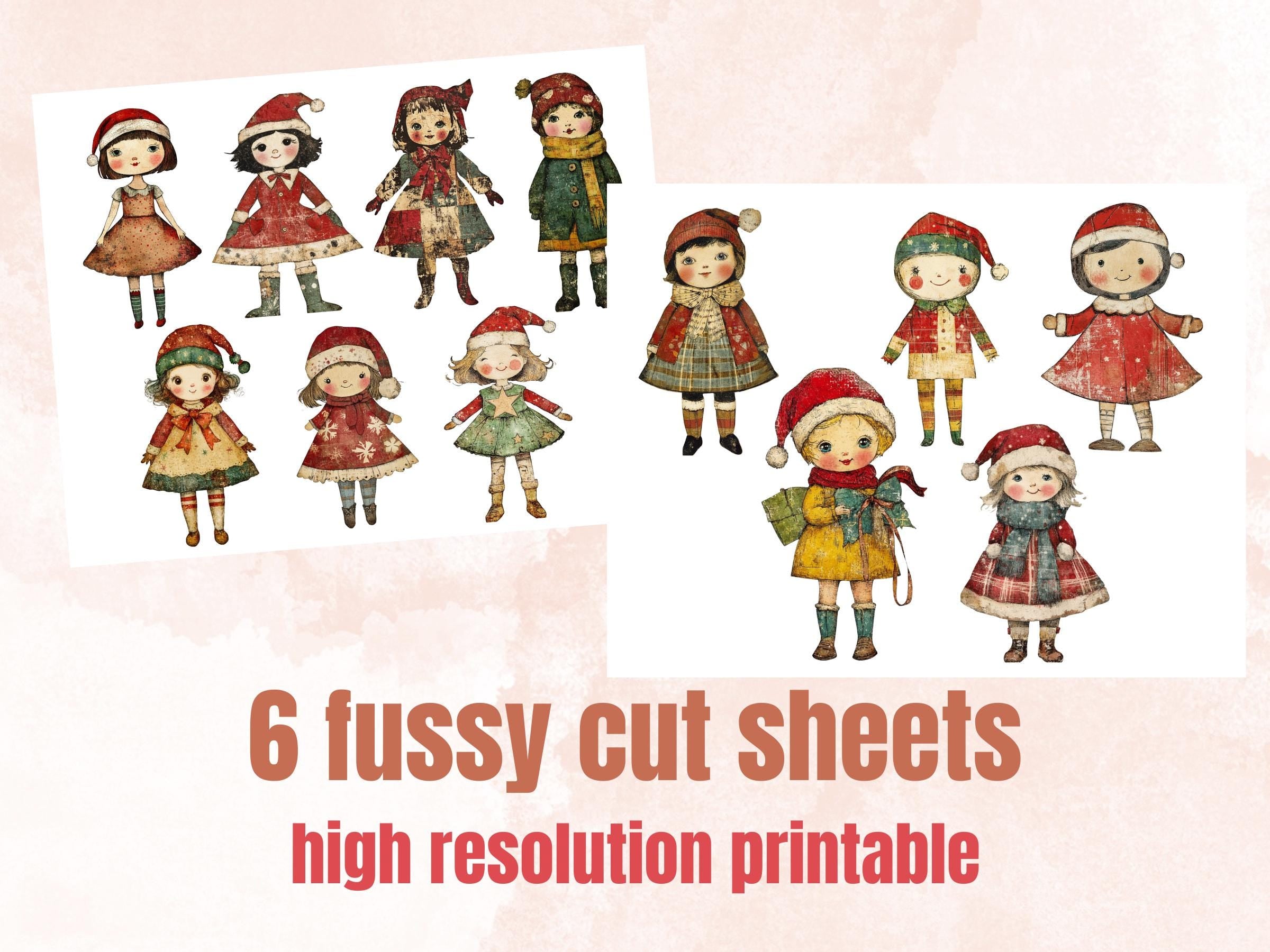 Christmas Kids Clipart: Whimsical Holiday Scrapbook Ephemera (PNG + JPG)