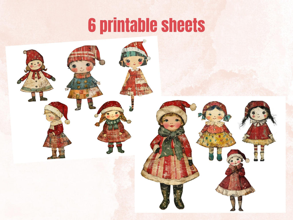 Christmas Kids Clipart: Whimsical Holiday Scrapbook Ephemera (PNG + JPG)
