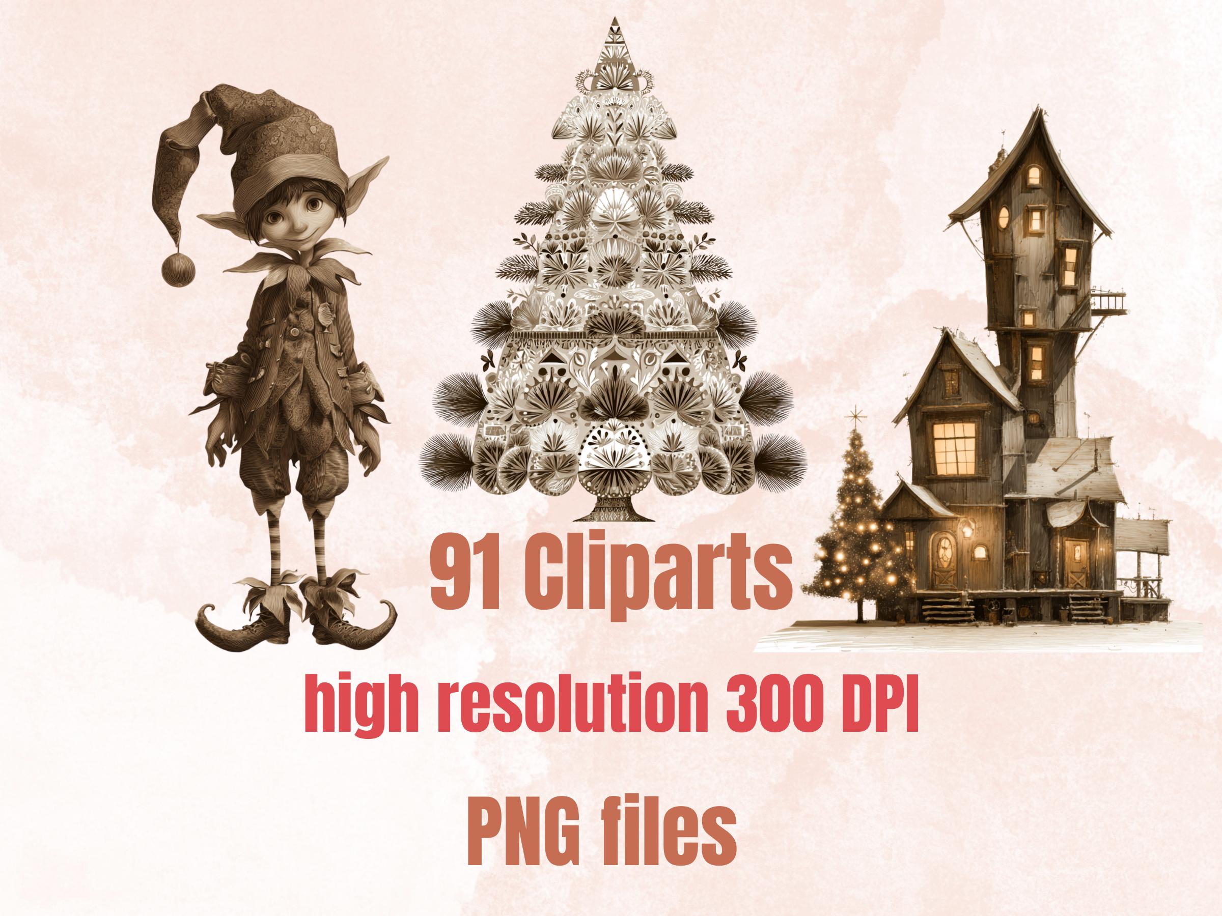Old Christmas Collage Elements Bundle, Vintage Christmas Fussy Cut, Retro Xmas Characters Clipart, Quirky Junk Journal, Xmas Scrapbooking