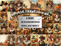 Thanksgiving Whimsy Collage Paper, Pumpkin Harvest Mixed Media Sheet, Whimsy Fall Ephemera, Quirky Junk Journal, Autumn Scrapbook Paper