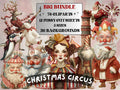 Christmas Circus Collage Element Bundle, Christmas Carnival Fussy Cut, Xmas Circus Character Clipart, Quirky Junk Journal, Xmas Scrapbooking