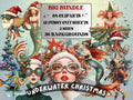 Underwater Christmas Collage Element Bundle, Christmas Under the Sea Fussy Cut, Xmas Mermaid Clipart, Quirky Junk Journal, Xmas Scrapbooking