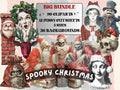 Spooky Christmas Collage Elements Bundle, Creepy Christmas Fussy Cut, Scary Xmas Characters Clipart, Quirky Junk Journal, Xmas Scrapbooking