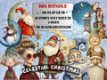 Celestial Christmas Collage Element Bundle, Christmas Zodiac Fussy Cut, Xmas Starry Night  Clipart, Quirky Junk Journal, Xmas Scrapbooking
