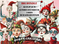 Quirky Christmas Collage Element Bundle, Fantasy Christmas Fussy Cut, Xmas Characters Clipart, Whimsical Junk Journal, Xmas Scrapbooking Set
