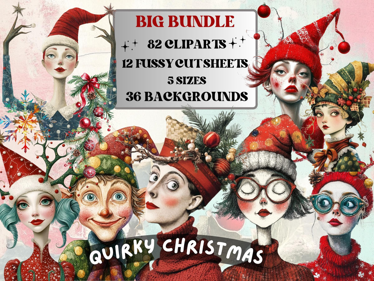 Quirky Christmas digital collection
