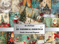 Whimsical Christmas Junk Journal Paper, Double Pages Ephemera Kit, Quirky Christmas Collage Scrapbook, Printable Horizontal Digital Pages