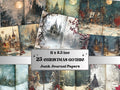 Gothic Christmas Junk Journal Paper, Double Xmas Pages Ephemera Kit, Creepy Christmas Collage Scrapbook, Magical Horizontal Digital Pages