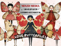 Butterfly Paper Doll Mixed Media Clipart, Valentines Day Girl Fussy Cut Collage Sheet, Quirky Cut Out Ephemera, PNG + JPG for Scrapbooking