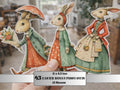 Whimsical Easter Bunny Fussy Cut Bundle, 43 Spring Rabbit Cutouts, Floral Ephemera, Junk Journal Scrapbook Sheets