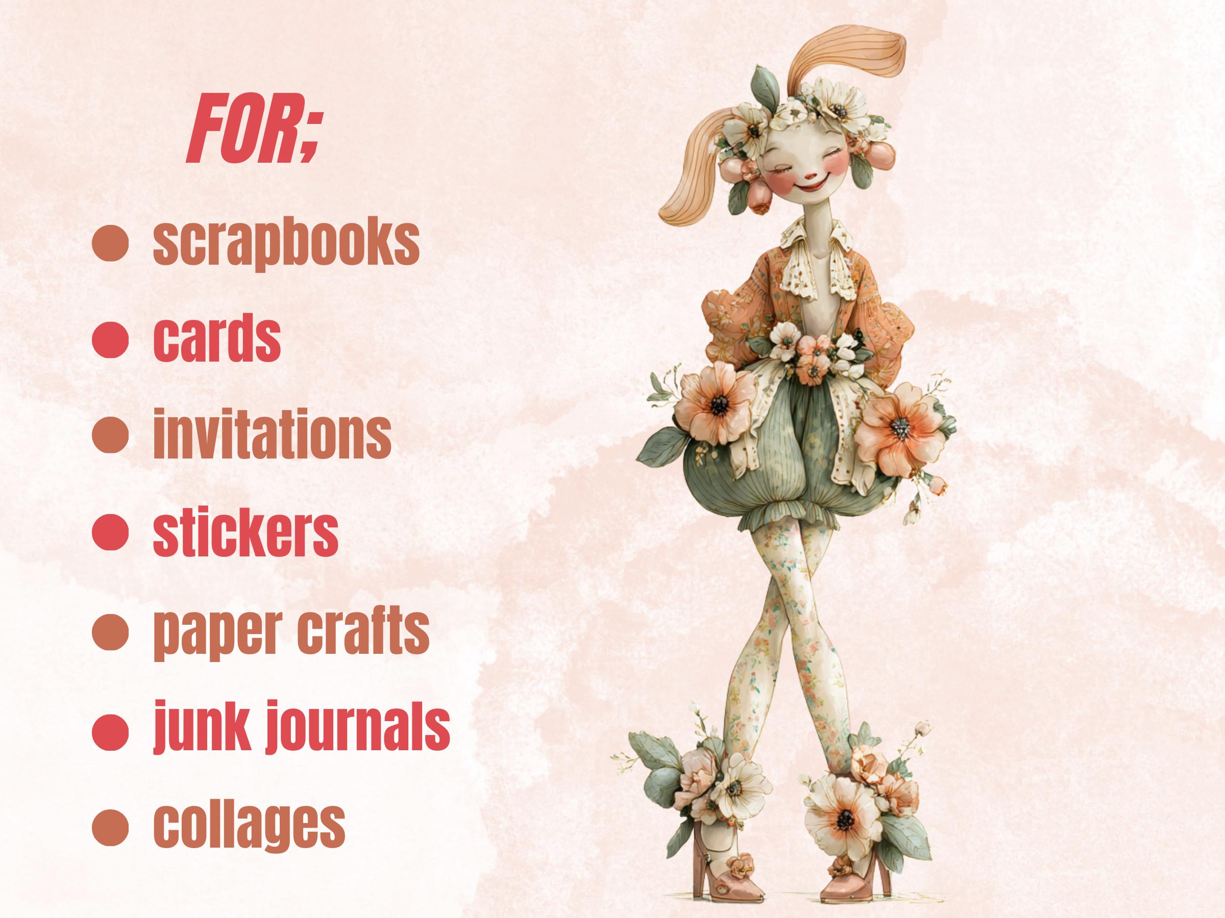 Quirky Easter Clipart: Whimsical Floral Spring PNG Bundle (Commercial Use)