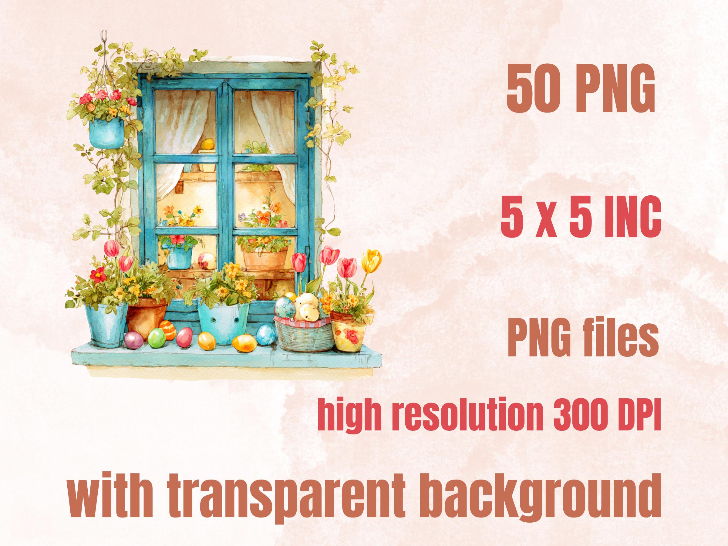 Quirky Easter Clipart: Whimsical Floral Spring PNG Bundle (Commercial Use)