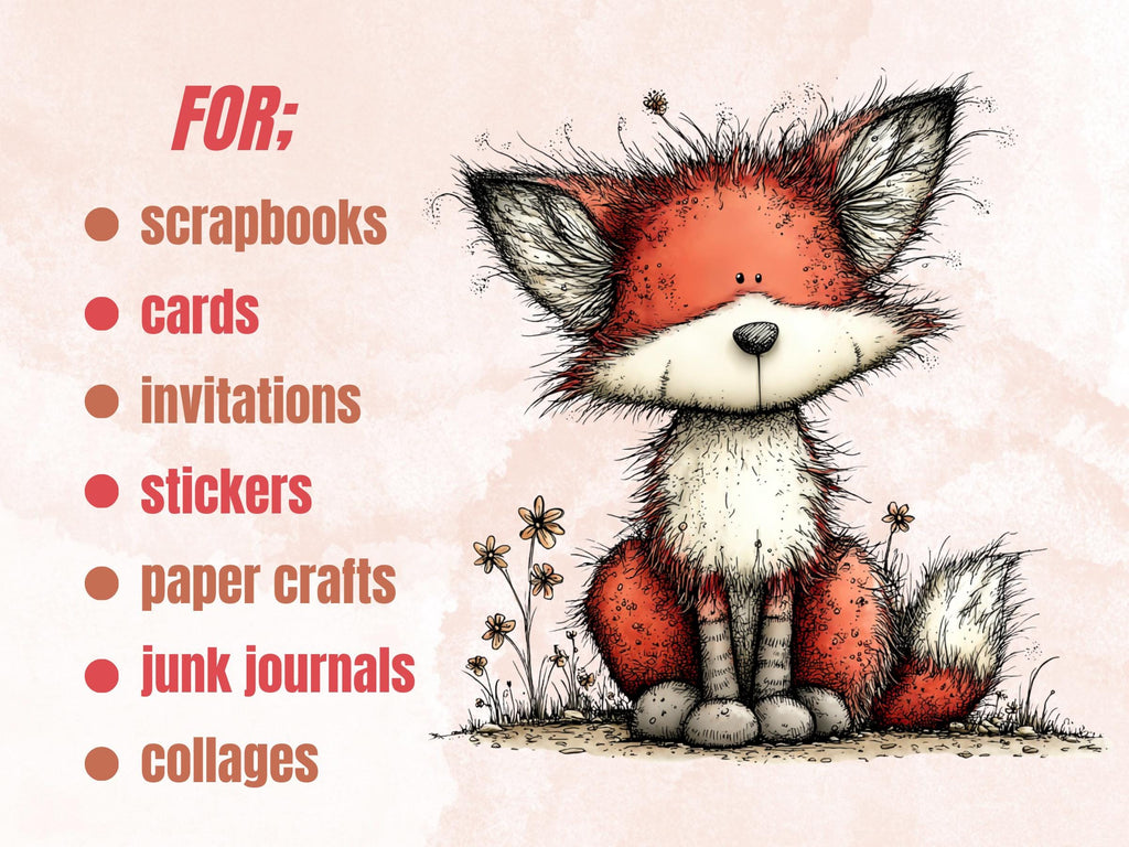 Quirky Woodland Clipart Bundle, Whimsical Forest Floral PNG Illustrations (Digital Download, Commercial Use)