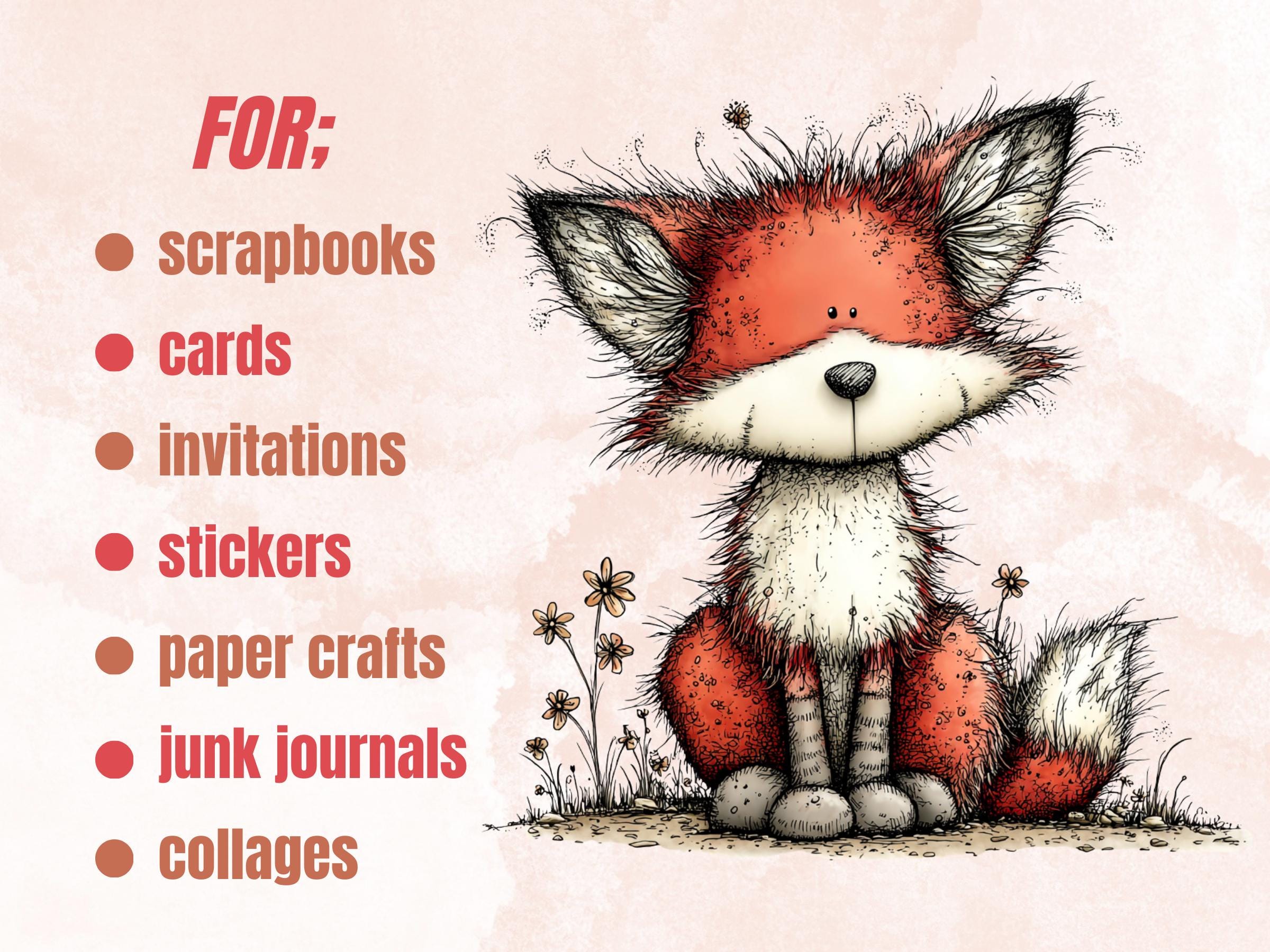 Quirky Woodland Clipart Bundle, Whimsical Forest Floral PNG Illustrations (Digital Download, Commercial Use)