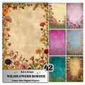 Wildflowers Border Junk Journal Pages, Floral Meadow Collage Paper, Spring Frame Backgrounds,  Garden Ephemera, Vintage Papers, Scrapbooking