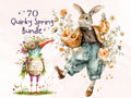 Quirky Spring Clipart: Whimsical Easter PNG Bundle (Digital Download)