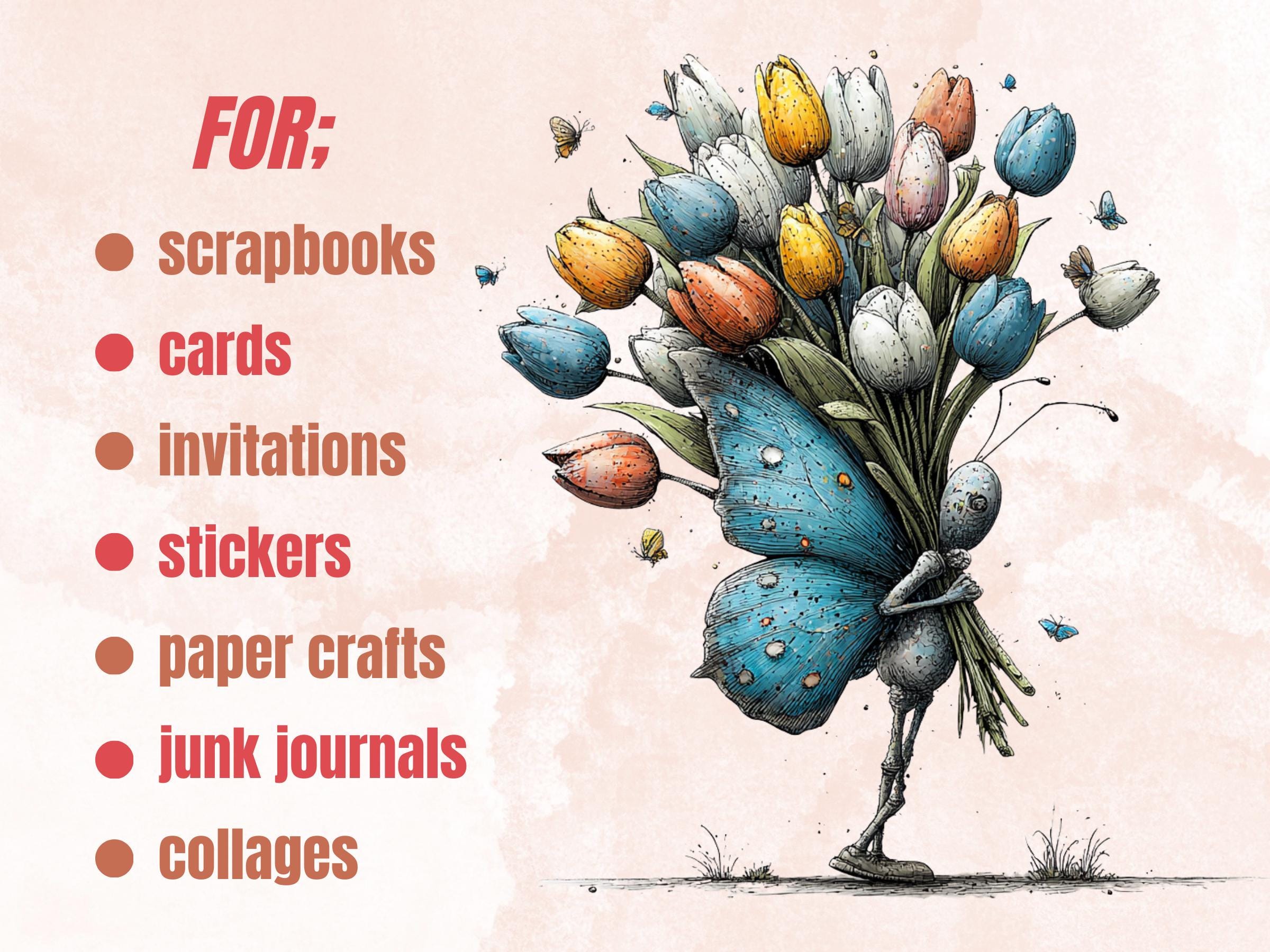Quirky Easter Blues Clipart Bundle, Whimsical Spring Bunny PNG Illustrations (Digital Download, Commercial Use)