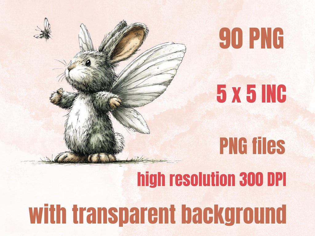 Whimsical Bunny Tales Clipart Bundle, Quirky Storybook Rabbit PNG Illustrations (Digital Download, Commercial Use)