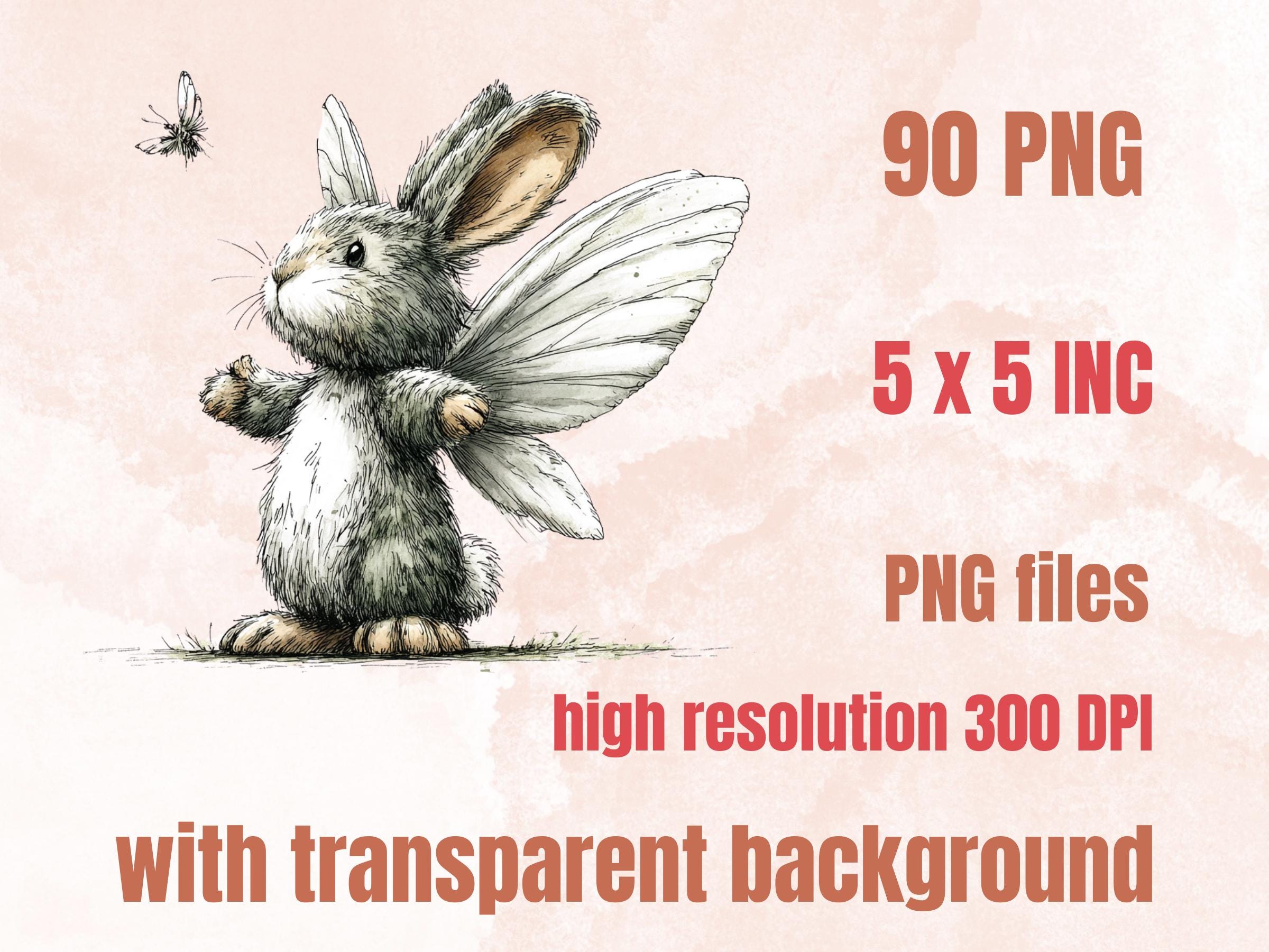 Whimsical Bunny Tales Clipart Bundle, Quirky Storybook Rabbit PNG Illustrations (Digital Download, Commercial Use)