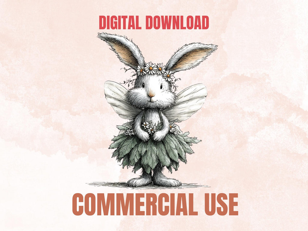 Whimsical Bunny Tales Clipart Bundle, Quirky Storybook Rabbit PNG Illustrations (Digital Download, Commercial Use)